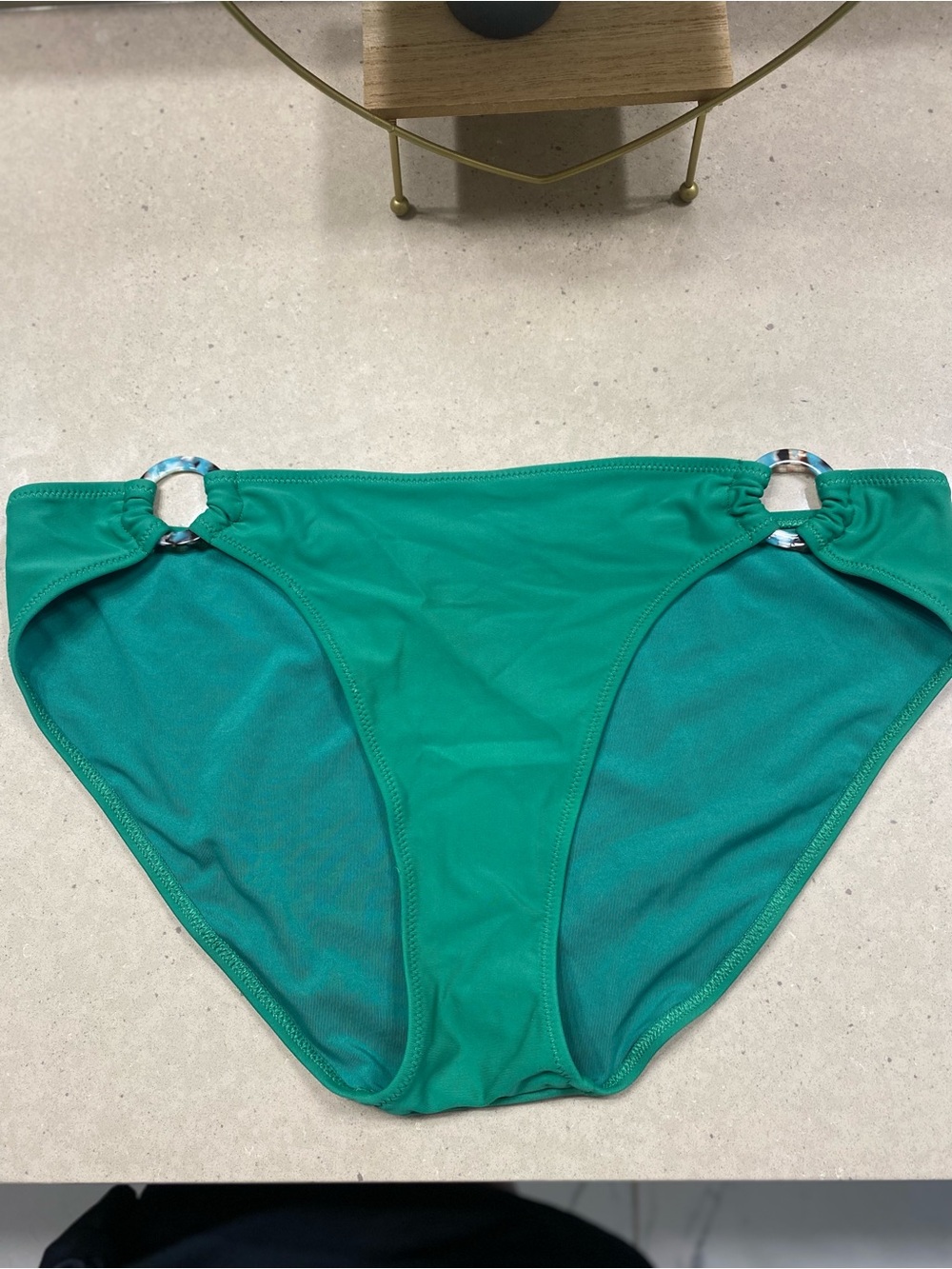 Green Women Aerie Bikini Bottoms with Side Ring NWT